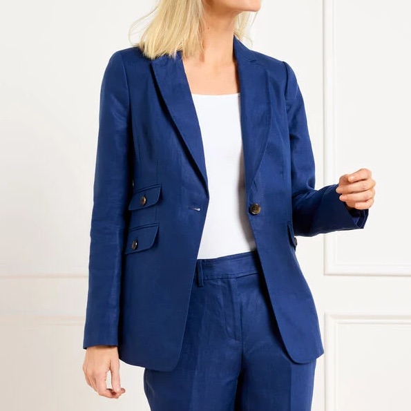 Talbots Baird Mcnutt Irish Linen Blazer 8p Academia Tailored Preppy Classic